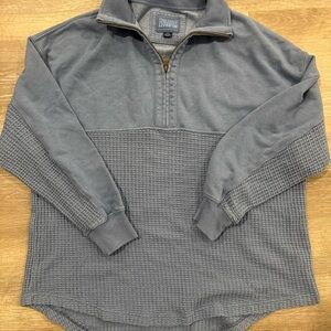 American Eagle Outfitters Blue Half-Zip Sweatshirt
